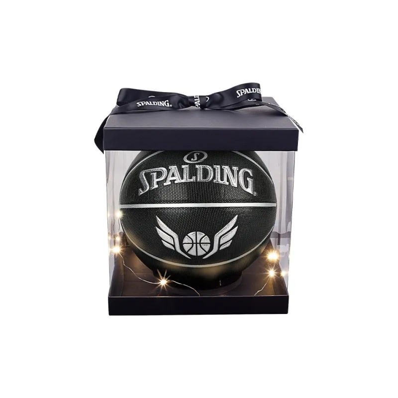 SPALDING PU Basketball Black Silver Size 7 Ball Training Unisex-5