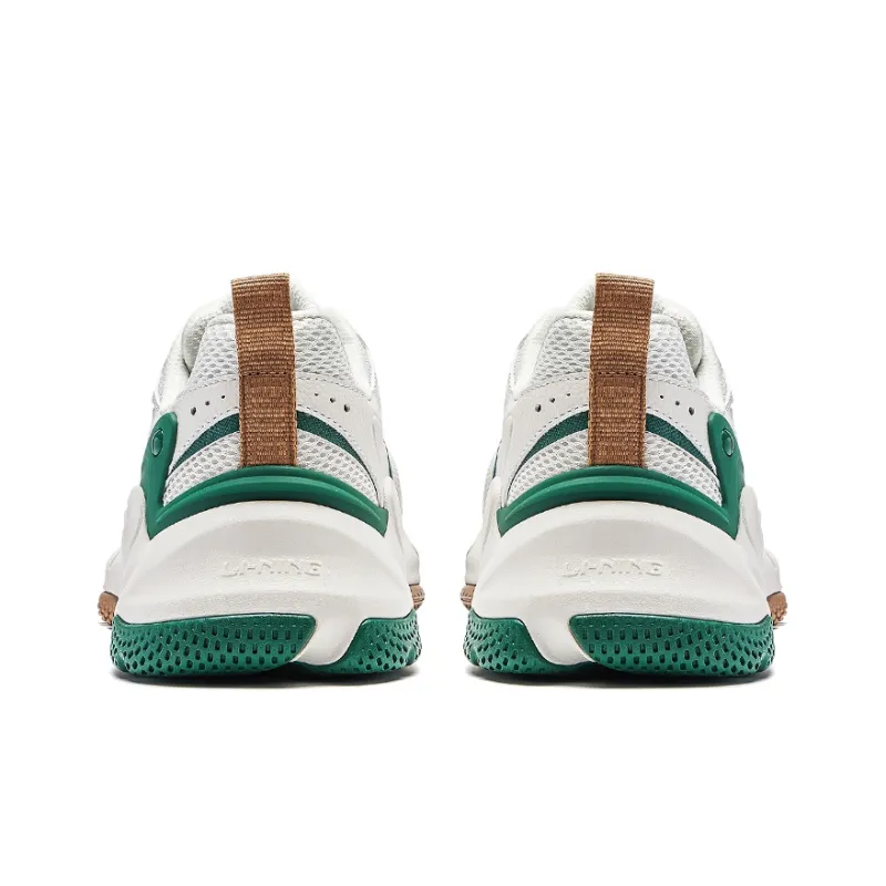LiNing Low-Top Casual Shoes Men's White Green-3