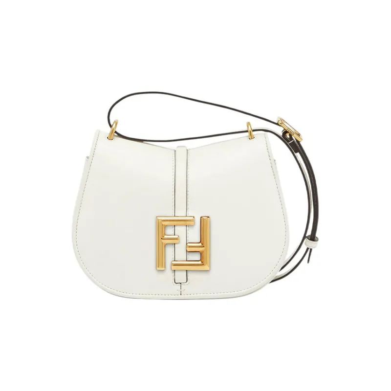 FENDI Calfskin Shoulder Bag, Crossbody Bag Mini Women's White-0