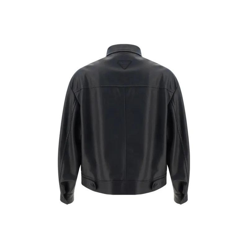 PRADA SS23 Leather Jacket Men's Black-1