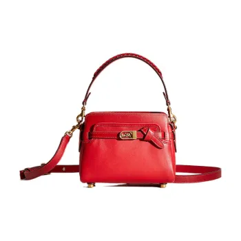 COACH Tate Leather Handbag Crossbody Bag Small Size Women's Red