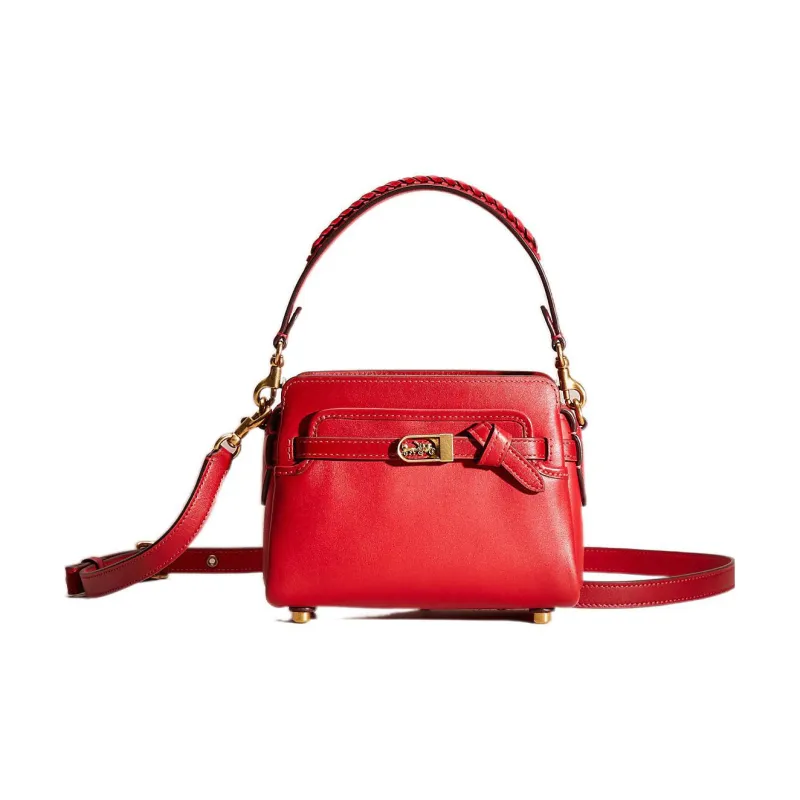 COACH Tate Leather Handbag Crossbody Bag Small Size Women's Red-0