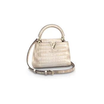 LOUIS VUITTON Capucines Crocodile Leather One Shoulder Handbags Mini Women's Pearl