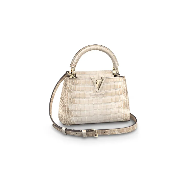 LOUIS VUITTON Capucines Crocodile Leather One Shoulder Handbags Mini Women's Pearl-0