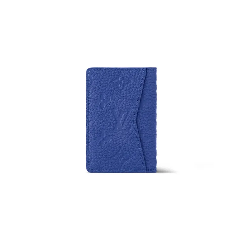 LOUIS VUITTON Cow Leather Wallet Men's Blue-2
