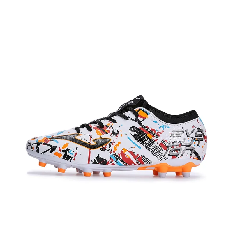 Joma FG Rubber Long Studs Artificial Ground Anti Slip Wear Resistant Soccer Shoes Men's White Black-1