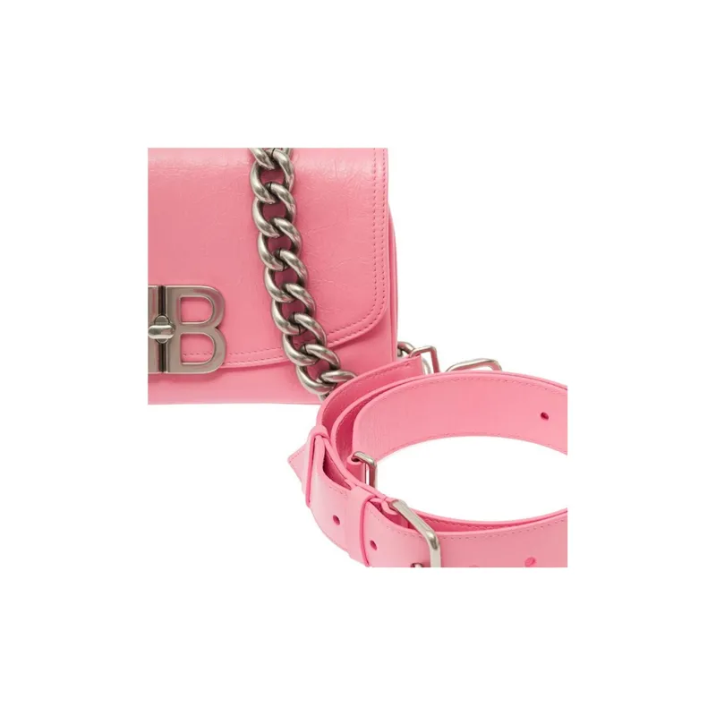 Balenciaga Calfskin Crossbody Bag, Shoulder Bag Women's Pink-3