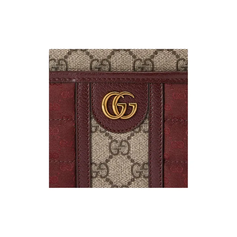GUCCI Canvas With Leather Crossbody Bag, Shoulder Bag Men's Burgundy-7