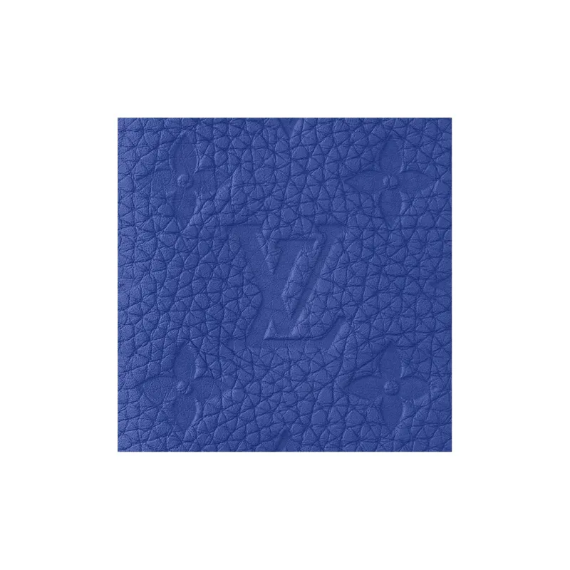 LOUIS VUITTON Cow Leather Wallet Men's Blue-4
