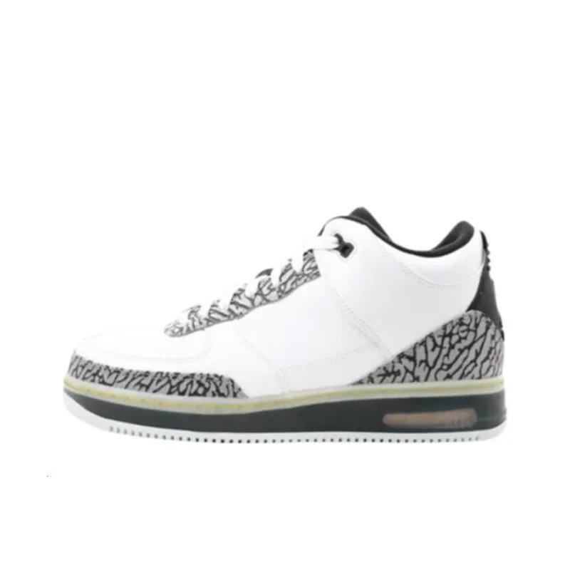 Jordan Air Jordan Fusion 3 Cushioning Wear-Resistant Mid-Top Vintage Basketball Shoes Men's White-0