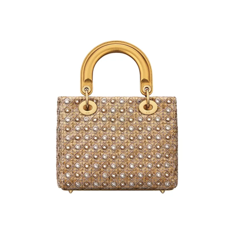 DIOR Lady Dior Satin Lady Dior Bag, Shoulder Bag, Crossbody Bag, Handbag Women's Gold-3
