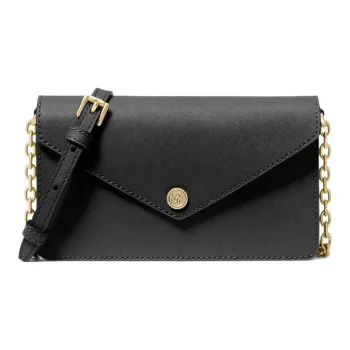 MICHAEL KORS Jet Set Travel Leather Envelope Bag Shoulder Bag Crossbody Bag Small Size Women's Black