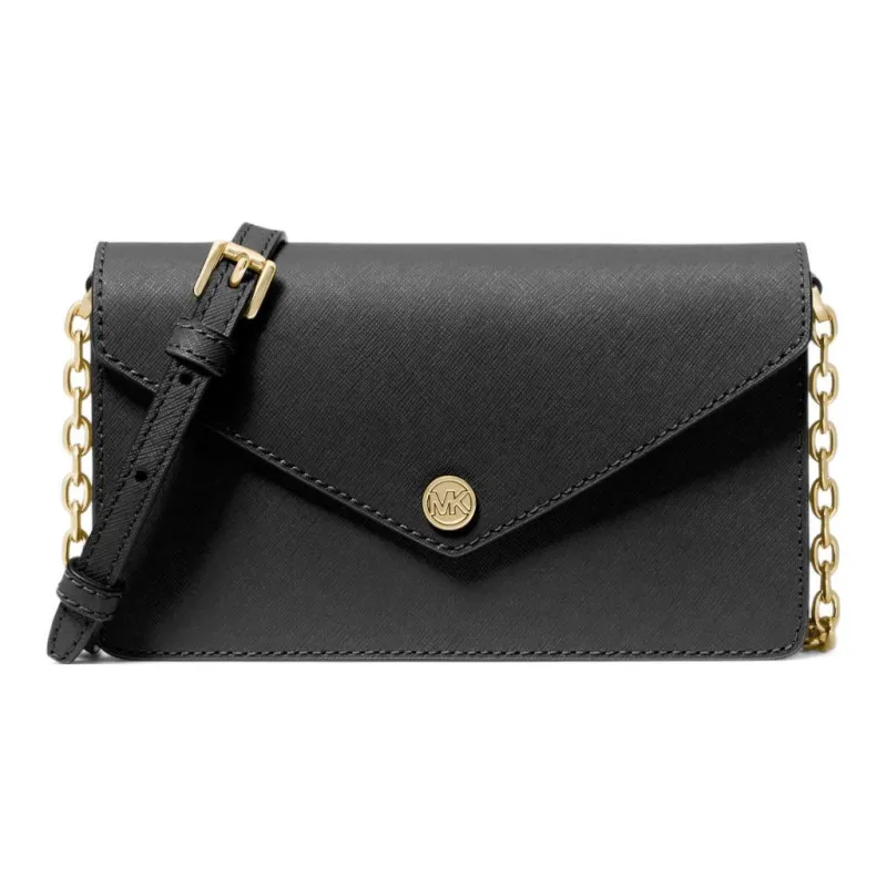 MICHAEL KORS Jet Set Travel Leather Envelope Bag Shoulder Bag Crossbody Bag Small Size Women's Black-0