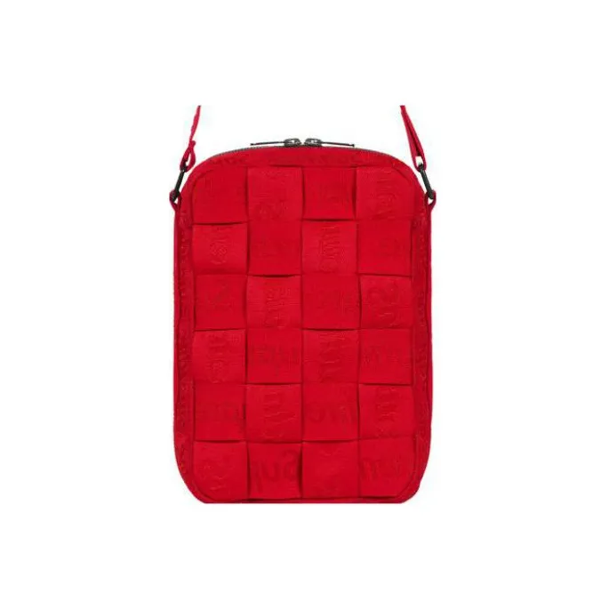Supreme Jacquard Crossbody Bag, Shoulder Bag Unisex Red-3