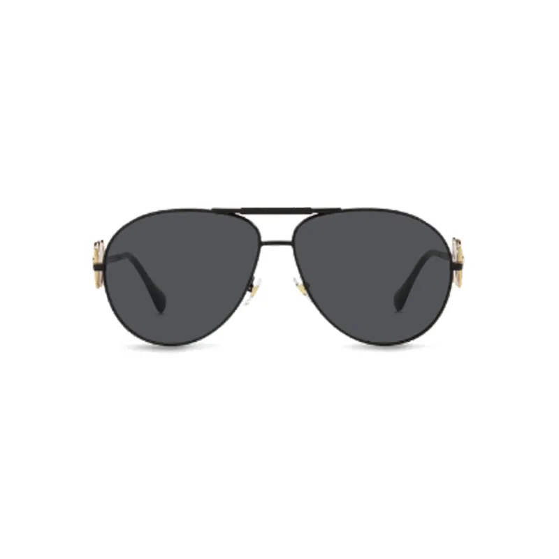 VERSACE Metal Aviator Sunglasses Women's Black-1
