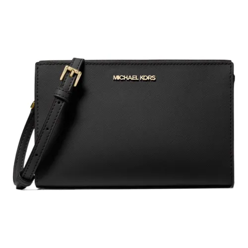 MICHAEL KORS Canvas, Artificial Leather, Polyester Shoulder Bag, Crossbody Bag Trumpets Women's Black