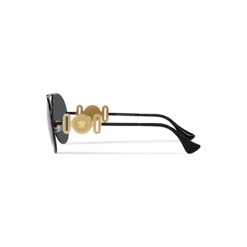 VERSACE Metal Aviator Sunglasses Women's Black-2