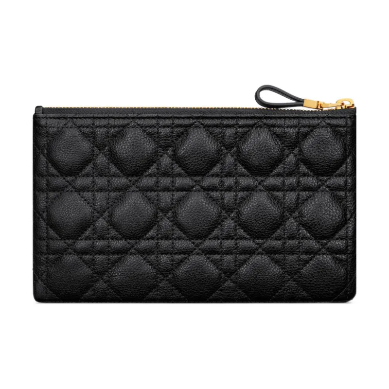 DIOR Caro Calfskin Clutch Small Size Women's Black-2