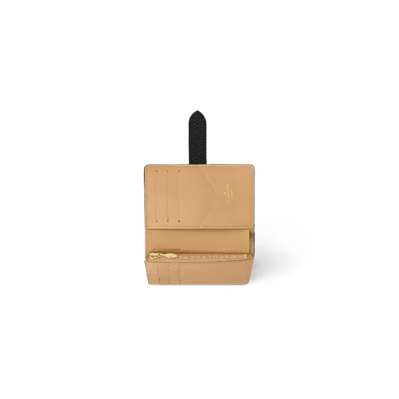 LOUIS VUITTON Taurillon Leather Wallet Women's Black-3