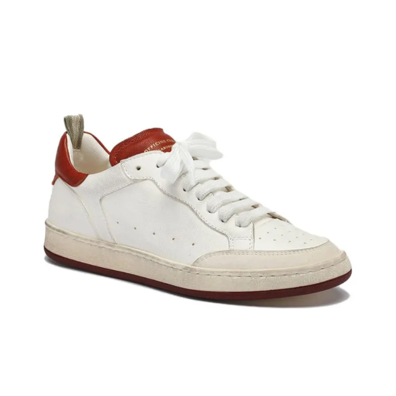 Officine Creative Low-Top Skateboard Shoes Women's White Red-1