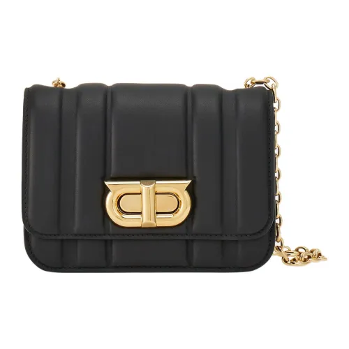 FERRAGAMO Cow Leather Shoulder Bag Crossbody Bag Mini Women's Black