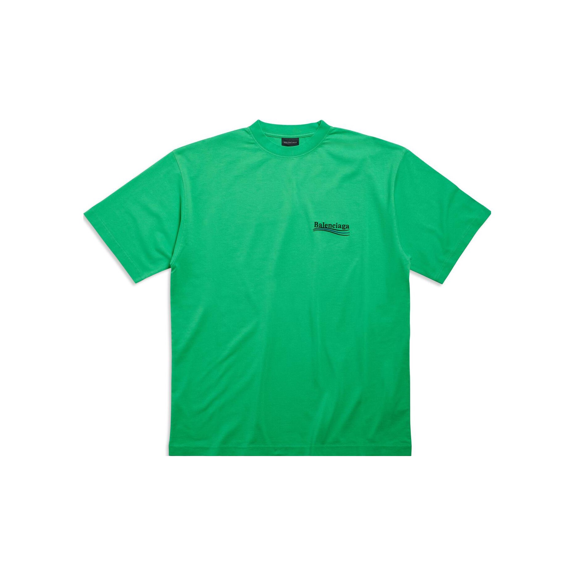 balenciaga green logo t shirt POIZON