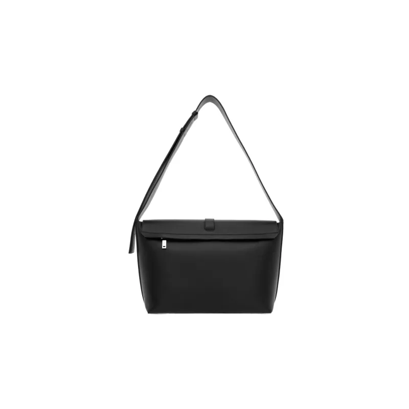 FERRAGAMO Smooth Cow Leather Messenger Bag Handbag Shoulder Bag Men's Black-2