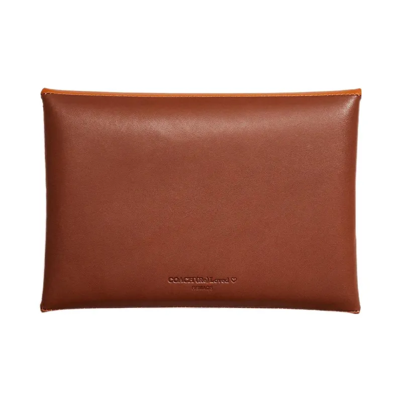COACH Pouch Leather Wallets Clutches Small Size Women's Brown-1