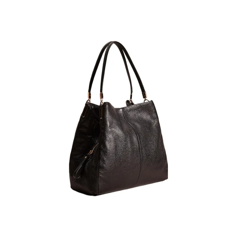 COACH Phoebe Leather Hobo Bag, Handbag, Shoulder Bag Large Size Women's Black-2
