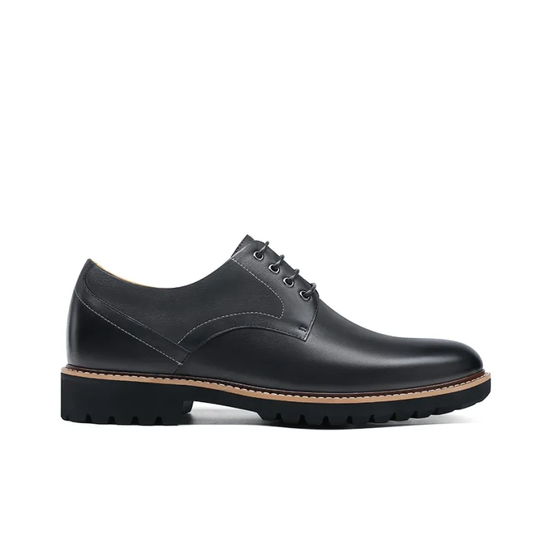 He Jinchang Dress Shoes Men Low Top Black-3