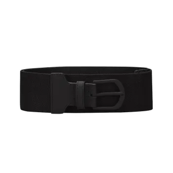 Nike Cut-Out Badge Buckle Leather Belts Unisex Black Width: 3.2cm