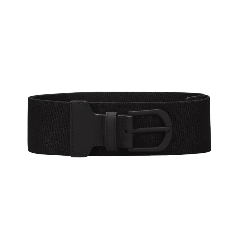 Nike Cut-Out Badge Buckle Leather Belts Unisex Black Width: 3.2cm-0