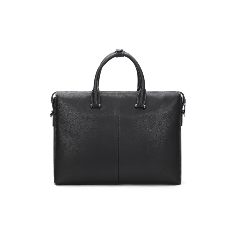 ELLE HOMME Top Grain Cow Leather Shoulder Bag, Crossbody Bag, Handbag Regular Unisex Solid Color-1