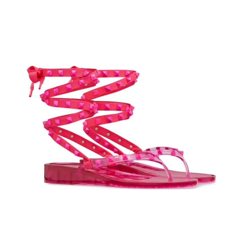 Valentino Rockstud Gladiator Sandals Pink Women's-1