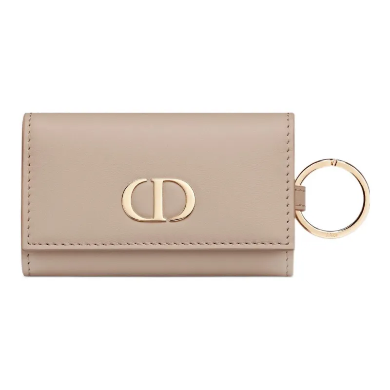 DIOR 30 Montaigne Smooth Calf Leather Key Pouch Women's Caramel Beige-0