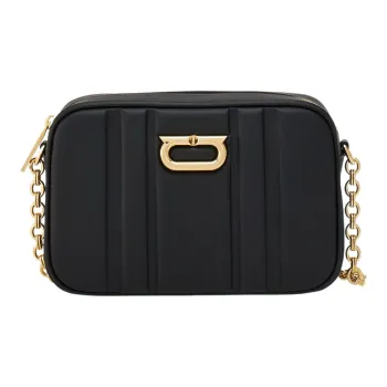 FERRAGAMO Cow Leather Camera Bag Shoulder Bag Crossbody Bag Medium Size Women's Black