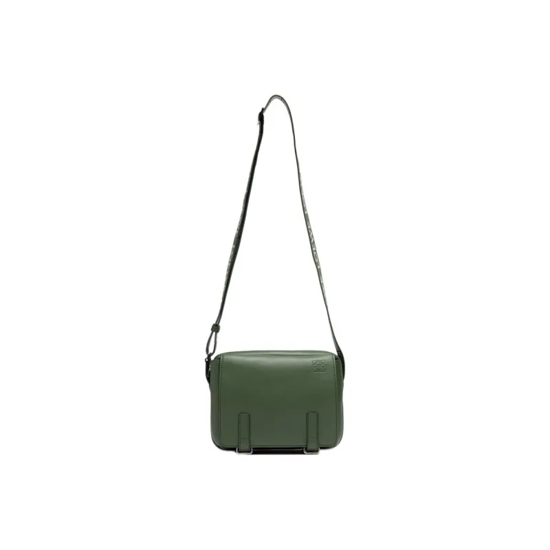 LOEWE Cow Leather Messenger Bag, Shoulder Bag, Crossbody Bag Extra Small Men's Hunter Green-2