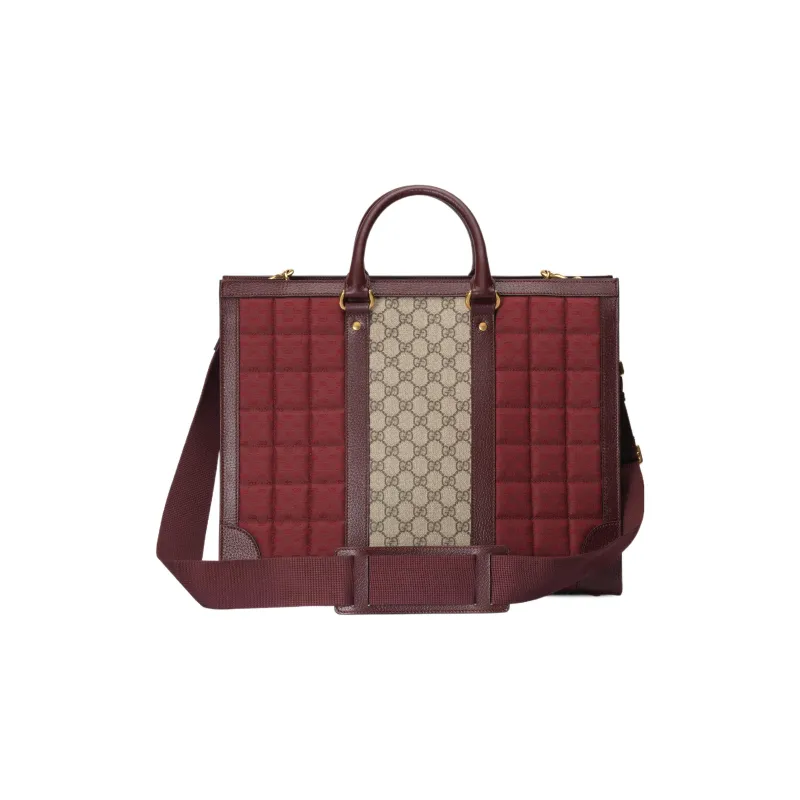 GUCCI Ophidia Canvas With Leather Tote Bag, Shopping Bag, Shoulder Bag, Crossbody Bag, Handbag Tubas Men's Burgundy-3
