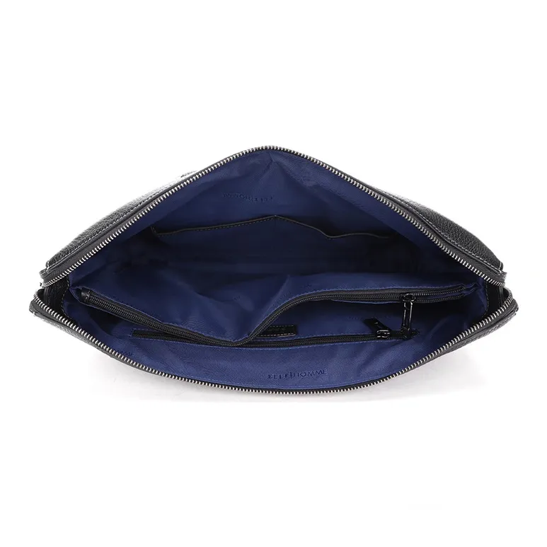 ELLE HOMME Top Grain Cow Leather Shoulder Bag, Crossbody Bag, Handbag Regular Unisex Solid Color-3