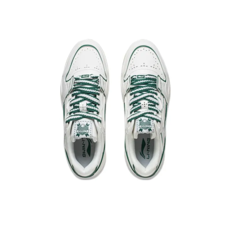 LiNing Yuebai Cushioning Anti Slip And Wear Resistant Low Top Casual Shoes Men's White Green-3
