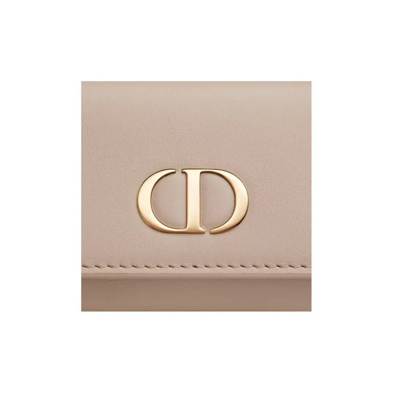 DIOR 30 Montaigne Smooth Calf Leather Key Pouch Women's Caramel Beige-4