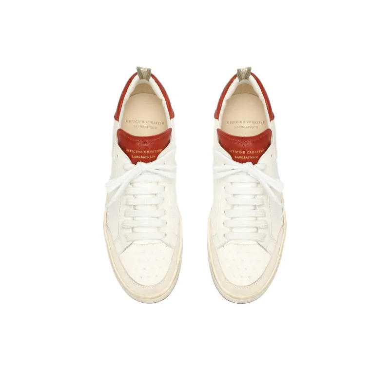 Officine Creative Low-Top Skateboard Shoes Women's White Red-3