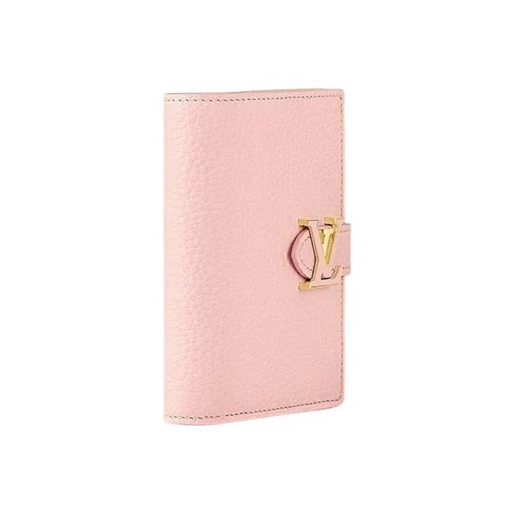 LOUIS VUITTON Taurillon Cow Leather Wallet Women's Pink-1
