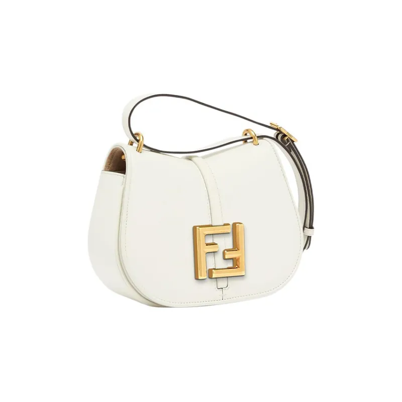 FENDI Calfskin Shoulder Bag, Crossbody Bag Mini Women's White-1
