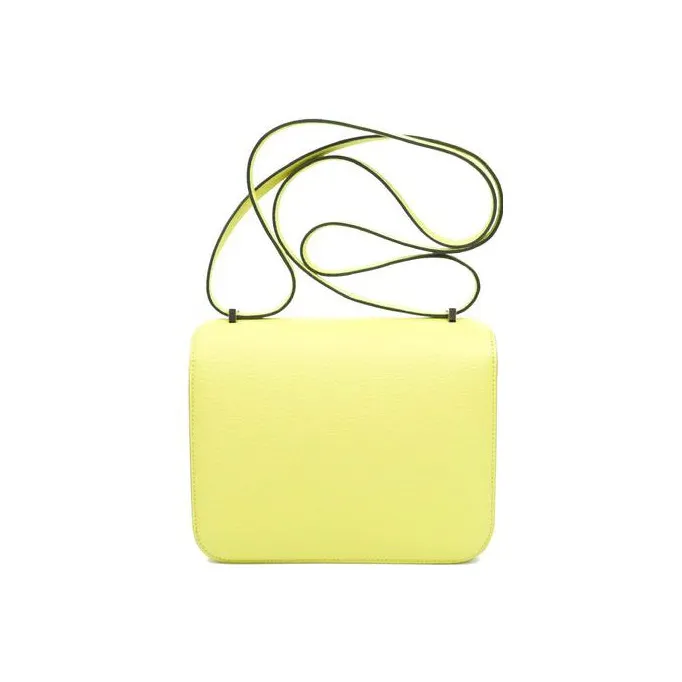 HERMES Constance Mysore Goat Skin Shoulder Bag Crossbody Bag Mini Women's 0Y Limoncello Lemon Yellow-1