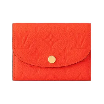LOUIS VUITTON Cow Leather Wallet Women's Orange