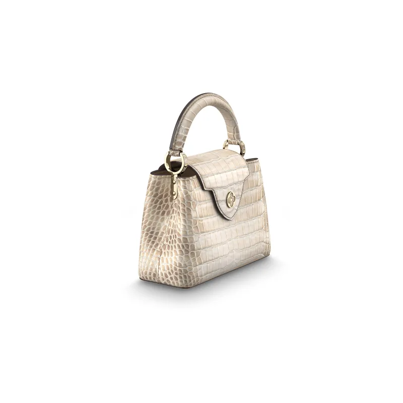 LOUIS VUITTON Capucines Crocodile Leather One Shoulder Handbags Mini Women's Pearl-1