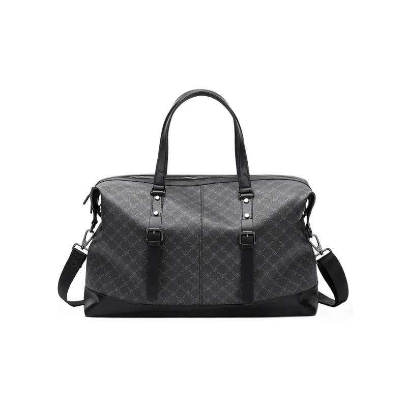 POLO PVC Synthetic Leather Men's Luggage Bag Travel Bag 27L Men's Black-1