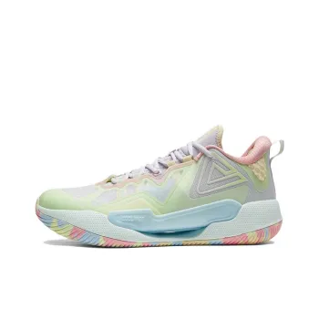 PEAK Breeze Cushioning Wear Resistant Rebound Low Top Performance Basketball Shoes Men's Verdant Green Light Blue