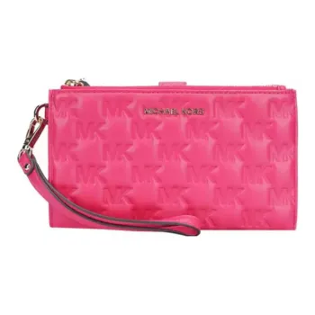 MICHAEL KORS Jet Set Cow Leather Wallet Small Size Women's Ruby Color